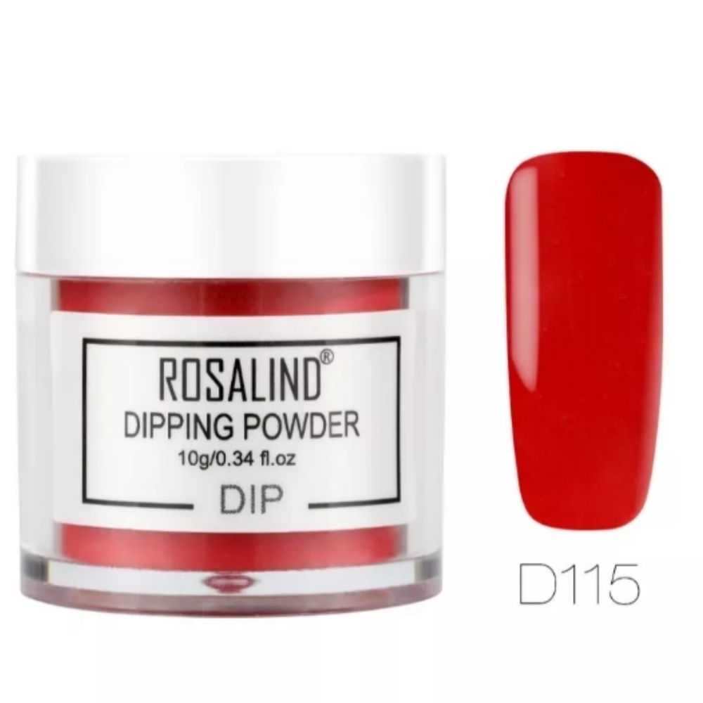 Nail dip gel powder red